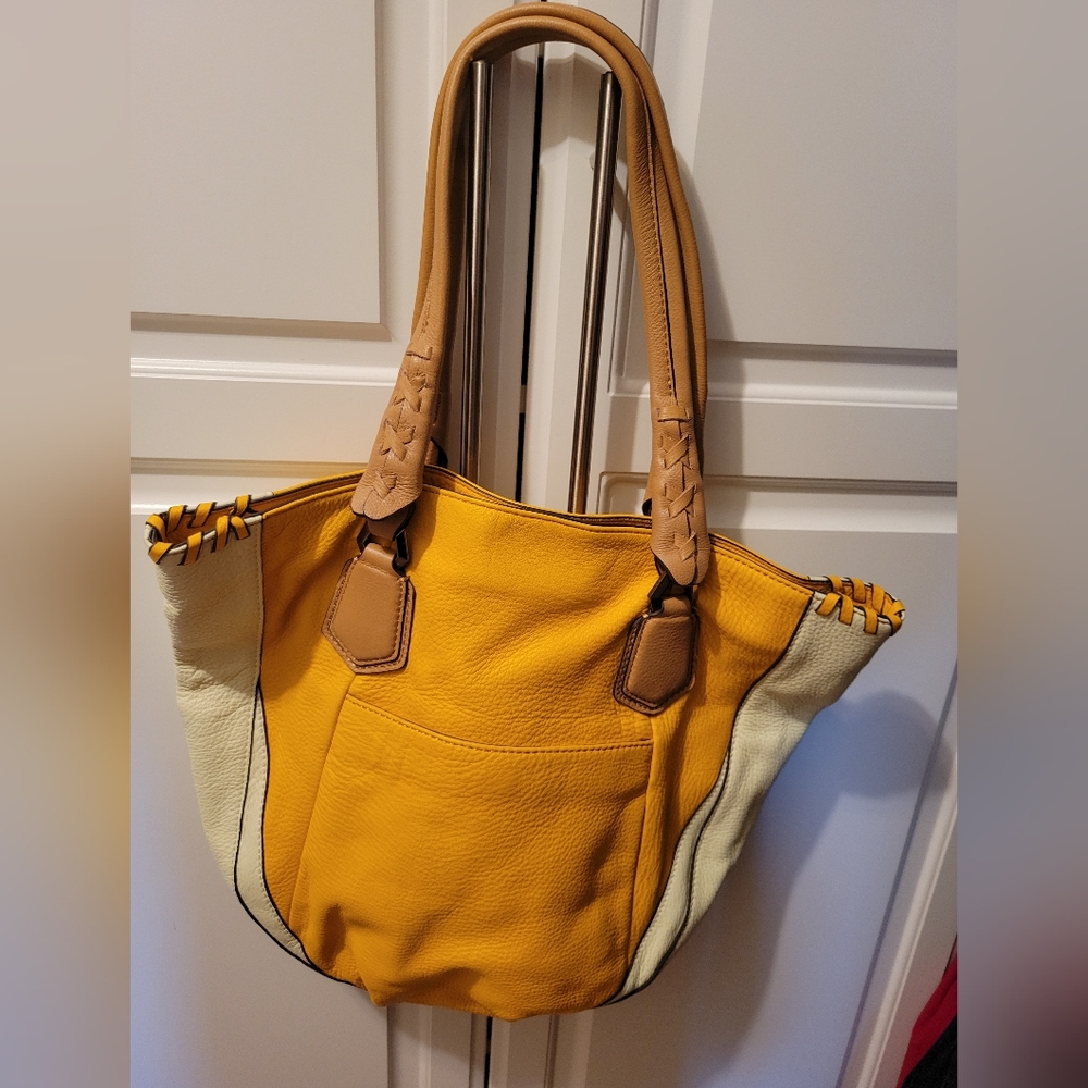 OrYany Yellow/Cream Large Handbag